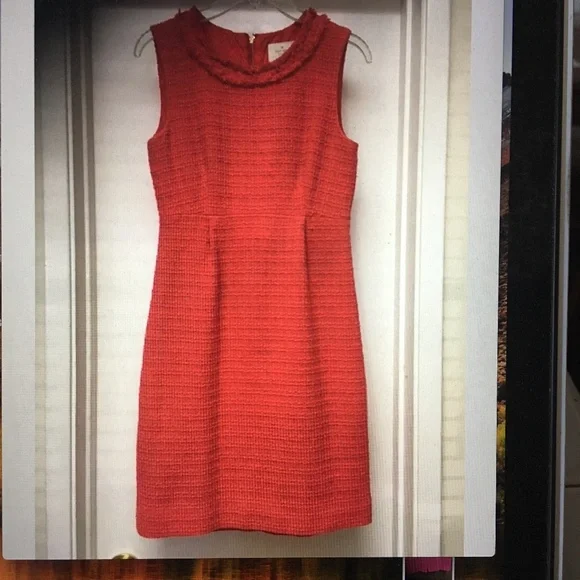 Kate Spade Coral Terri Tweed Dress Sz 4 - Picture 2 of 10